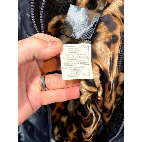 Laundry By Shelli Segal Jacket Women's Medium Midi Down 2 in 1 Navy Blue Hooded - Picture 10 of 16